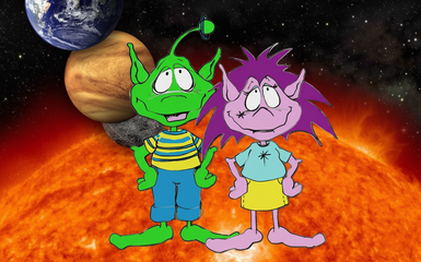 Außerirdische vor Planeten