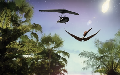 Flugdinosaurier am Himmel