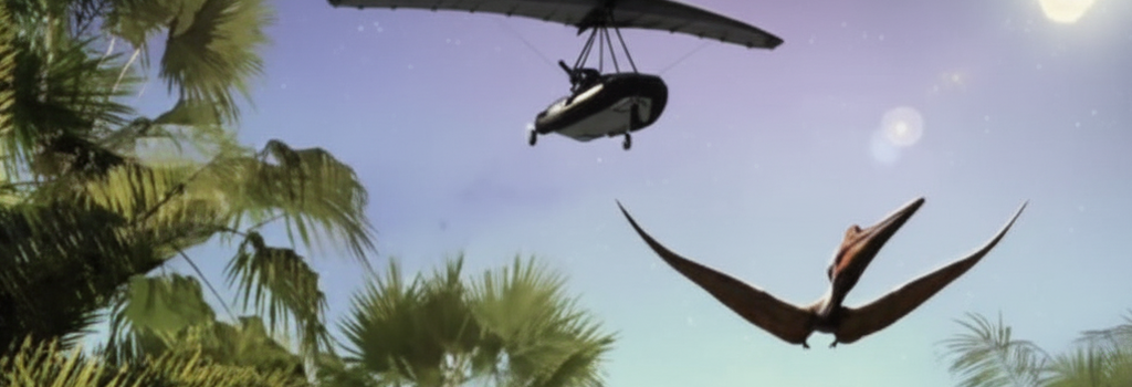 Flugdinosaurier am Himmel