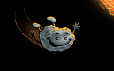 Stups mit Planet, Saturn und Sonne