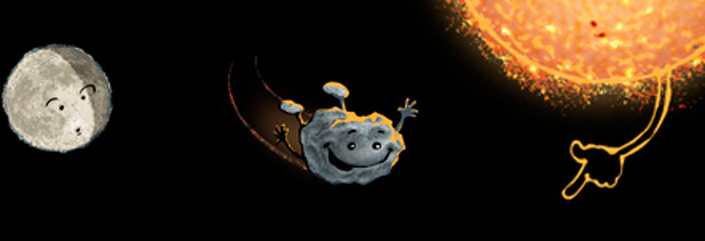 Stups mit Planet, Saturn und Sonne