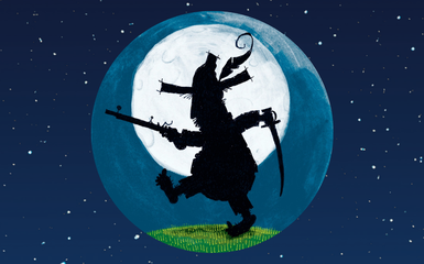 Räuber Hotzenplotz vor dem Mond