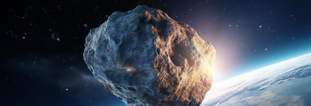 Asteroid über Erde