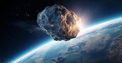 Asteroid über Erde