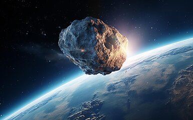 Asteroid über Erde